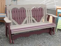 5' Heart Glider in Weather Wood and Cherrywood Poly Lumber