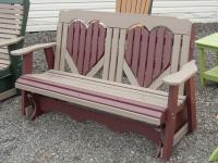 5' Heart Glider in Weather Wood and Cherrywood Poly Lumber