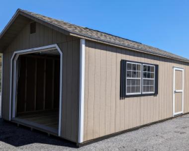 14x24 Single Car Garage in PC Clay LP SmartSiding 