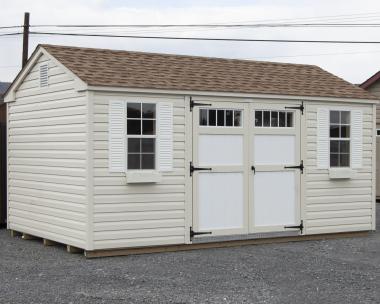 10x16 Peak Style Storage Shed with Vinyl Siding at Pine Creek Structures of Spring Glen