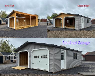 24x28 Two-Car Modular Garage