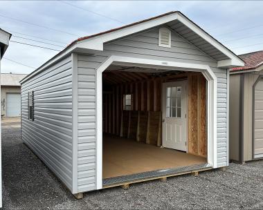 12x24 Peak Garage with Loft and Shelves