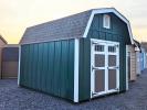 10x14 LP Board and Batten Dutch Barn in Forest Green with White Trim