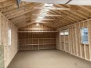 14x32 Peak Garage w Loft, Shelves and Clear Ridge Cap